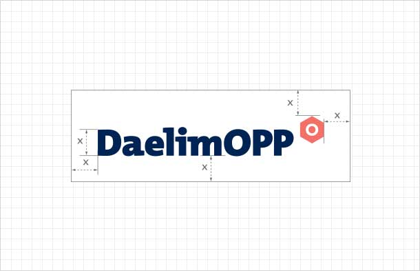 DaelimOPP 영문로고 여백 가이드